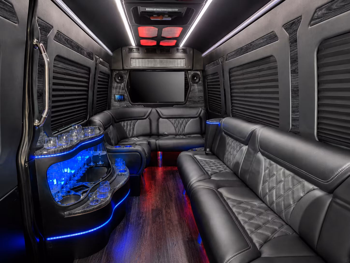henderson 30 passenger party bus interior